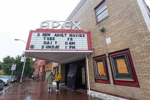 Baltimore's Apex Theater plays adult movies.
