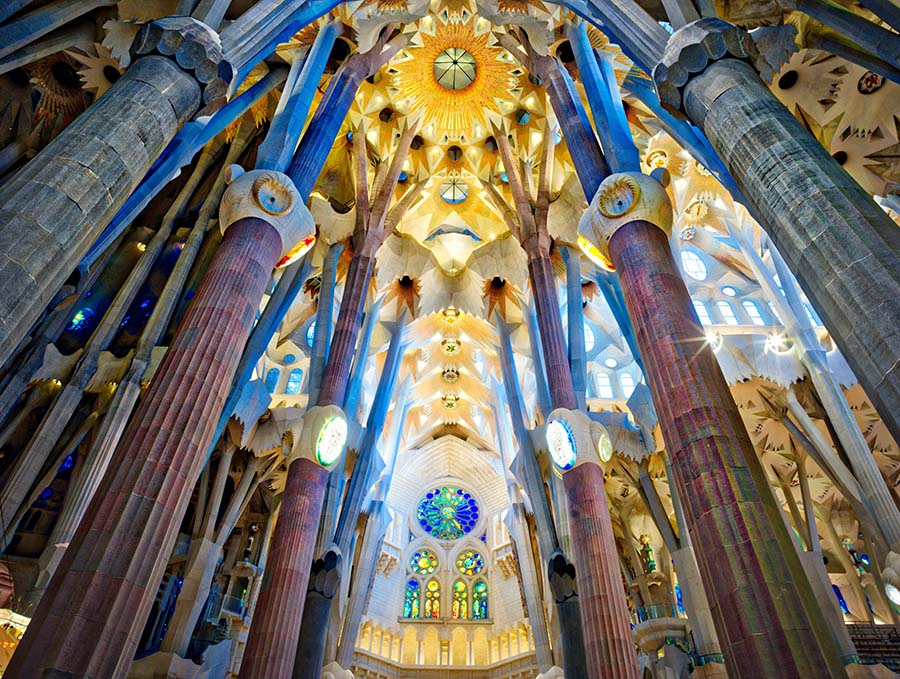 Antonio Gaudi's Basilica la Sagrada Família in Barcelona, Spain