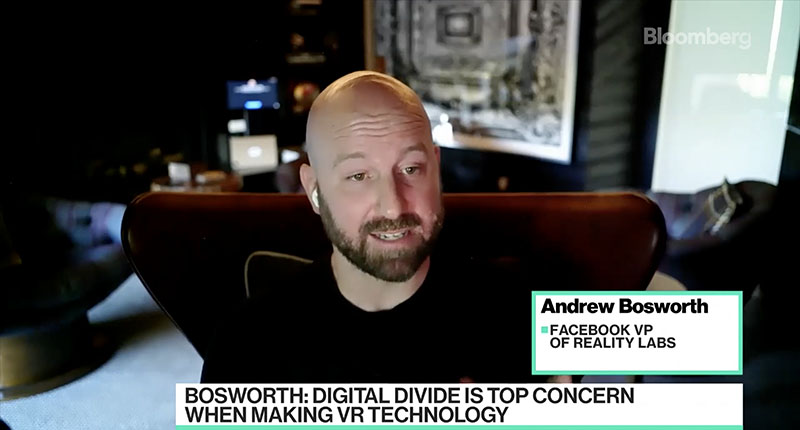 Andrew Bosworth of Facebook Reality Labs speaking to Bloomberg